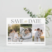 Elegante fotostrook bruiloft save the date (Staand voorkant)