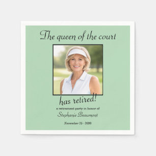 Elegante fototennis-thema pensioen voor vrouwen servet