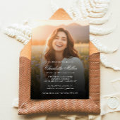 Elegante fotoverering van levensviering rouwdienst kaart
