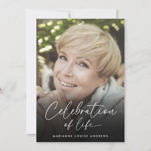 Elegante fotoviering van het levensmonument kaart (Voorkant)