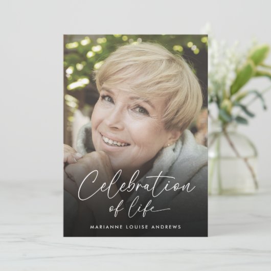 Elegante fotoviering van het levensmonument kaart (Staand voorkant)