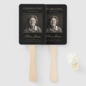 Elegante fotoviering van levensfuneral handwaaier (Voorkant en achterkant)