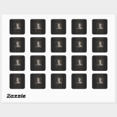 Elegante fotoviering van levensfuneral vierkante sticker (Vel)