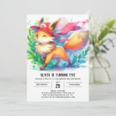 Elegante Fox verjaardag Kaart (Staand voorkant)