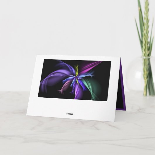 Elegante fractal van zwart paars geel en blauw kaart (Achterkant)