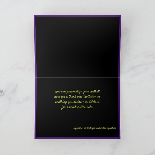 Elegante fractal van zwart paars geel en blauw kaart (Binnen)