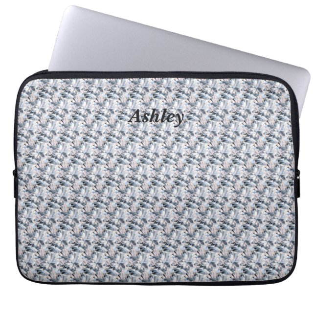 Elegante Fractale Diamanten Laptop Sleeve (Voorkant)