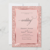 Elegante Frame Roze Goud Glitters Kaart (Voorkant)