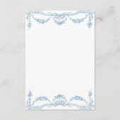Elegante Franse Blauw Victoriaans Chinoiserie brui Informatiekaartje (Achterkant)
