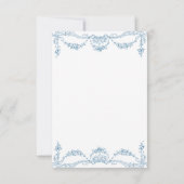 Elegante Franse Blauw Victoriaans Chinoiserie brui Save The Date (Achterkant)