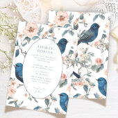 Elegante Franse Blauwe Chinoiserie bruiloft Kaart