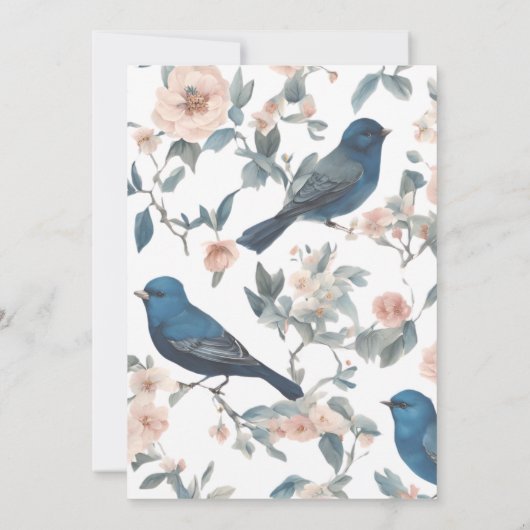 Elegante Franse Blauwe Chinoiserie bruiloft Save The Date (Achterkant)