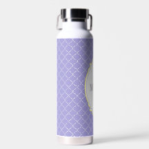 Elegante Franse Blauwe Gele Witte Damast Monogram