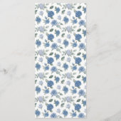 Elegante Franse Blauwe Roos Waterverf Trouwfeest Menu (Achterkant)