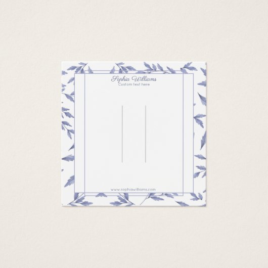 Elegante Franse blauwe toiletkoord haarspeldkaart Vierkante Visitekaartjes (Voorkant)