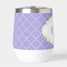 Elegante Franse Blauwe Witte Gele Traliewerk Monog