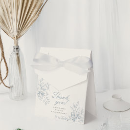 Elegante Franse Bloemen Blauw Toile bruiloft Bedankdoosjes