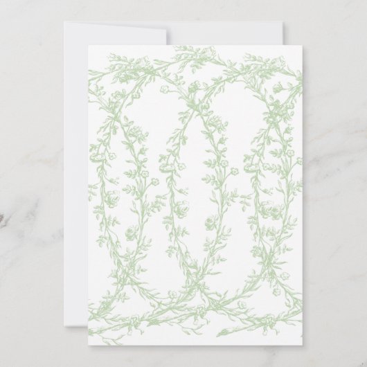 Elegante Franse Bloemen Uitnodiging van het Huweli (Achterkant)