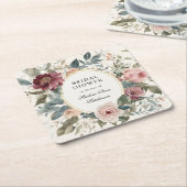 Elegante Franse bloemige theepartij voor bruid in  Kartonnen Onderzetters (Schuin)
