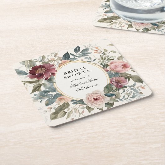 Elegante Franse bloemige theepartij voor bruid in  Kartonnen Onderzetters (Schuin)