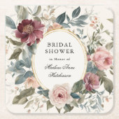 Elegante Franse bloemige theepartij voor bruid in  Kartonnen Onderzetters (Voorkant)