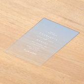 Elegante Franse Blue Gradient Acryl bruiloft Acryl Uitnodigingen (Laagn)