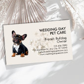 Elegante Franse Bulldog Trouwdag Pet Care Visitekaartje