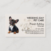 Elegante Franse Bulldog Trouwdag Pet Care Visitekaartje (Voorkant)