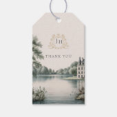 Elegante Franse Château Monogram Bruiloftsgeschenk Cadeaulabel (Voorkant)