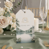 Elegante Franse Château Monogram Bruiloftsgeschenk Cadeaulabel
