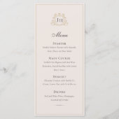 Elegante Franse Château Monogram Huwelijksmenu Kaa Menu (Voorkant)