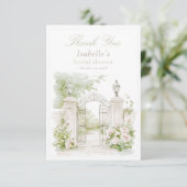 Elegante Franse Chateau Pastel Bruids Tuin Bedankkaart