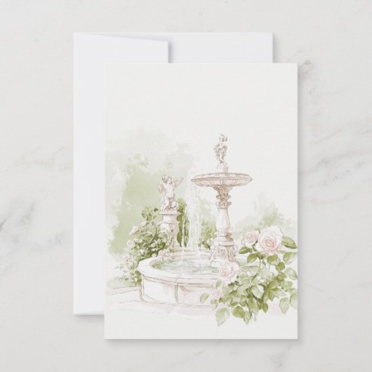 Elegante Franse Chateau Pastel Bruids Tuin Bedankkaart (Achterkant)