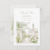 Elegante Franse Chateau Pastel Bruids Tuin Bedankkaart
