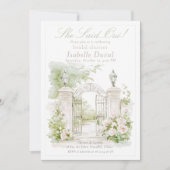 Elegante Franse Chateau Pastel Bruids Tuin Kaart (Voorkant)