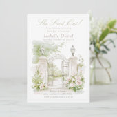 Elegante Franse Chateau Pastel Bruids Tuin Kaart (Staand voorkant)