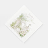 Elegante Franse Chateau Pastel Bruids Tuin Servet (Hoek)