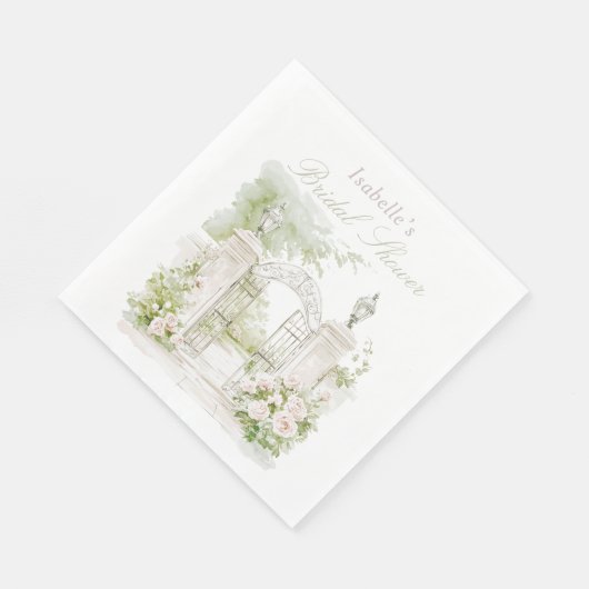 Elegante Franse Chateau Pastel Bruids Tuin Servet (Hoek)