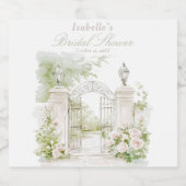 Elegante Franse Chateau Pastel Bruids Tuin Sparkling Wijnetiket (Enkel label)
