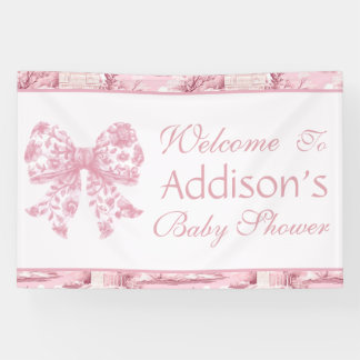 Elegante Franse Coquette Roze Baby shower Spandoek