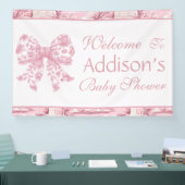 Elegante Franse Coquette Roze Baby shower Spandoek (Beurs)