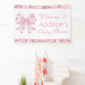 Elegante Franse Coquette Roze Baby shower Spandoek (Insitu)
