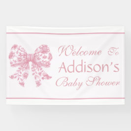 Elegante Franse Coquette Roze Baby shower Spandoek