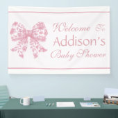 Elegante Franse Coquette Roze Baby shower Spandoek (Beurs)