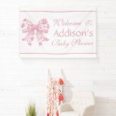 Elegante Franse Coquette Roze Baby shower Spandoek (Insitu)