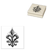 Elegante Franse Fleur de Lis Rubberstempel (Gestempeld)
