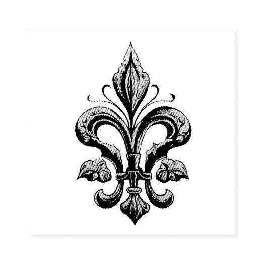 Elegante Franse Fleur de Lis Rubberstempel (Afrduk)
