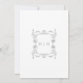 Elegante Franse Grijs Victoriaans Chinoiserie brui Kaart (Achterkant)