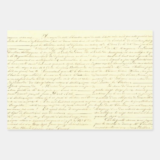 Elegante  Franse Handgeschreven Brief Sepia Inpakpapier Vel (Voorkant 2)