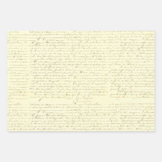 Elegante  Franse Handgeschreven Brief Sepia Inpakpapier Vel (Voorkant)